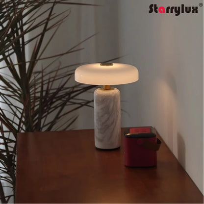 Marble Cordless Table Lamp — Rechargeable Touch Dimming