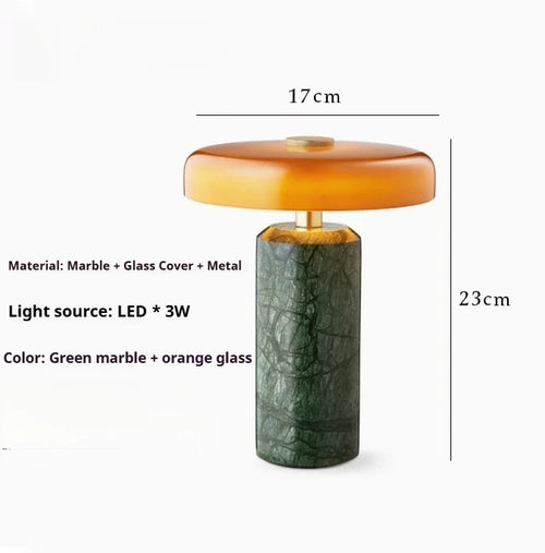 Marble Cordless Table Lamp — Rechargeable Touch Dimming
