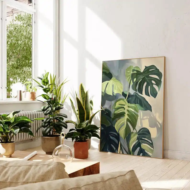 Monstera Botanical Canvas Print — Unframed