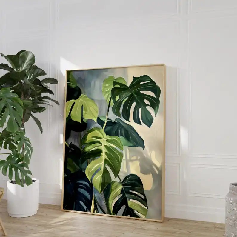 Monstera Botanical Canvas Print — Unframed