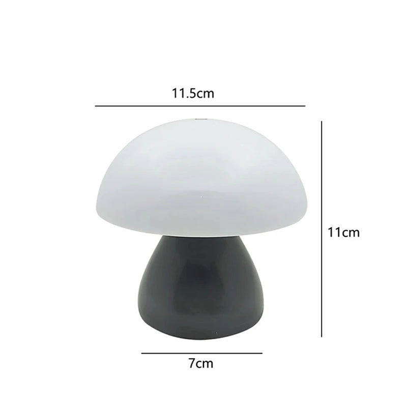 Rechargeable Mushroom Table Lamp — Cordless Touch Dimming