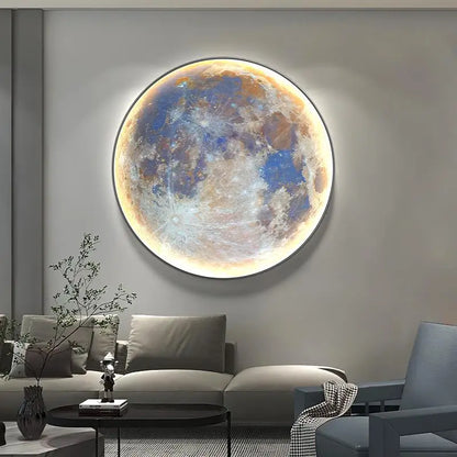 Circular Moon Wall Light — Modern LED Sconce