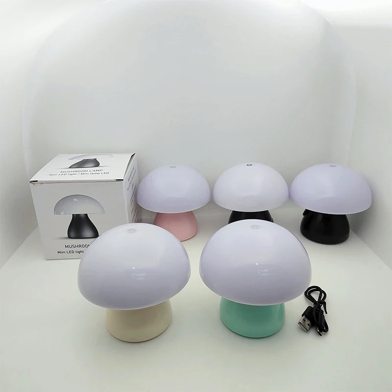 Rechargeable Mushroom Table Lamp — Cordless Touch Dimming
