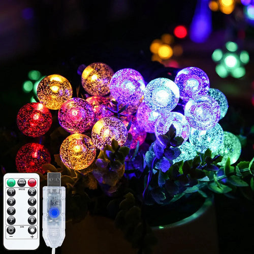 Crystal Bubble Ball String Lights — USB, 3m to 10m