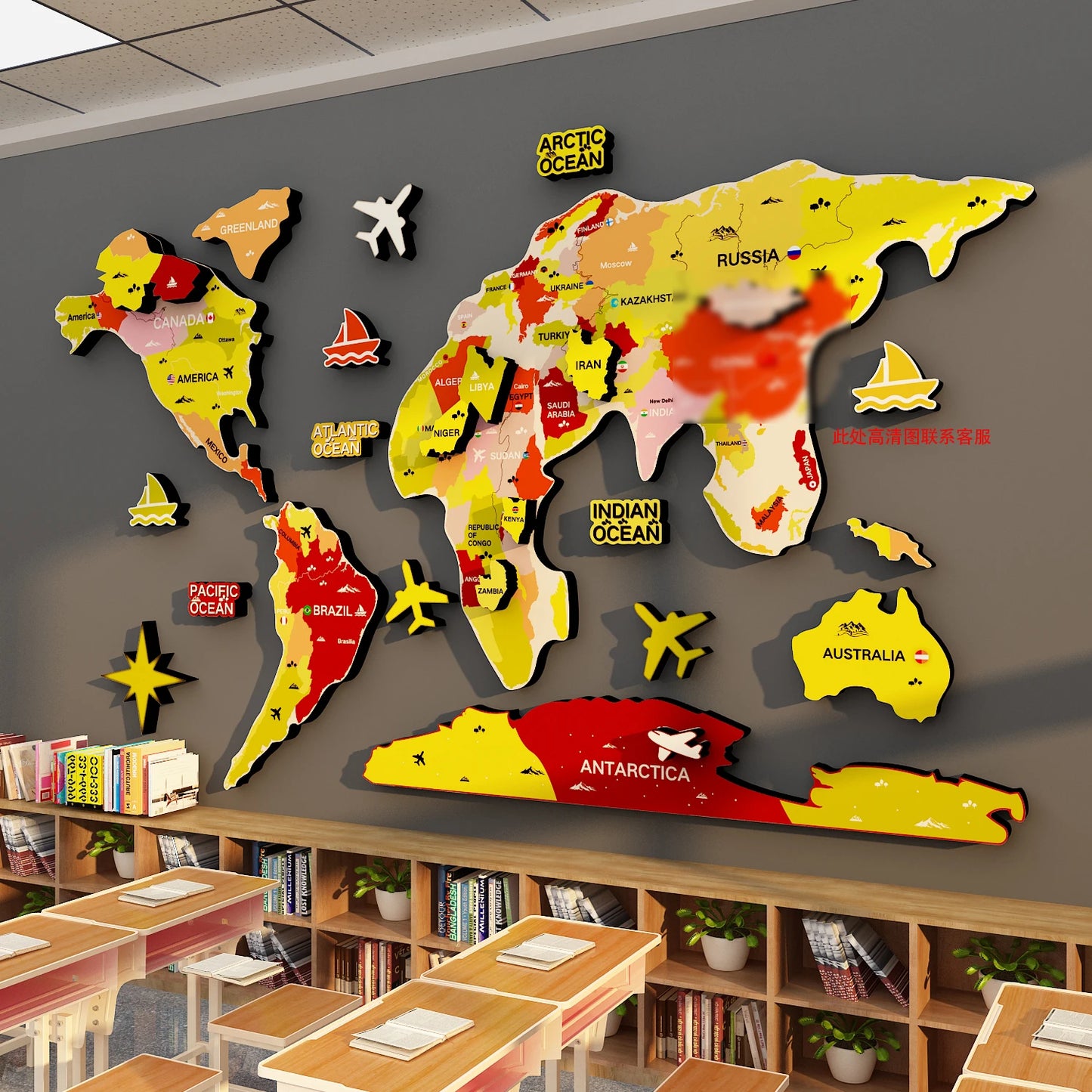 Layered Wood World Map Wall Art — 3D Multi-Layer Panel