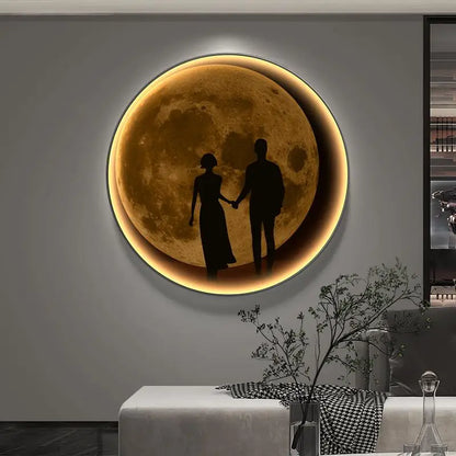 Circular Moon Wall Light — Modern LED Sconce
