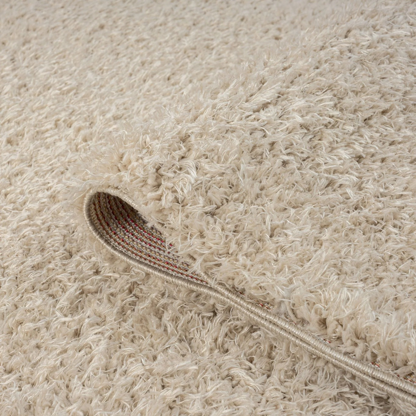 Merino Shaggy Area Rug — Beige, 5 x 7 ft