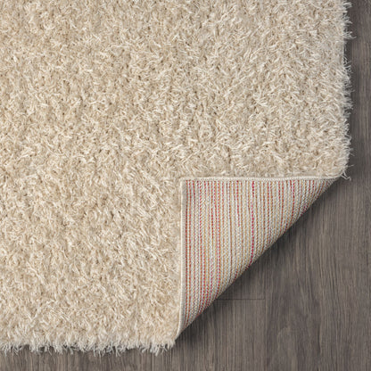 Merino Shaggy Area Rug — Beige, 5 x 7 ft